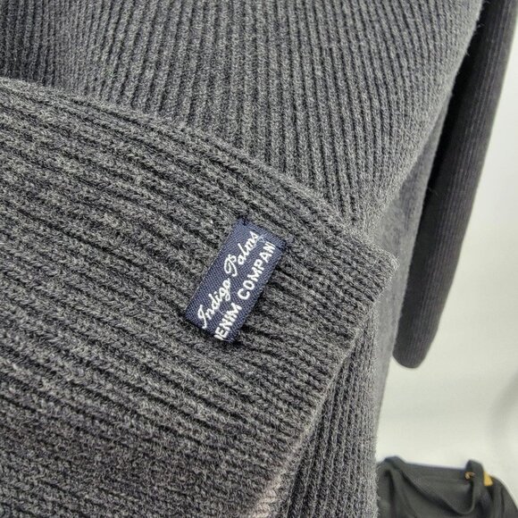 Indigo Palms 100% Cotton Full Zip Sweater Jacket XL Grey - Picture 4 of 7